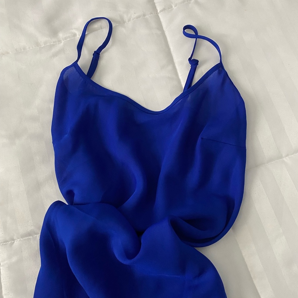 BLUE SLIP DRESS